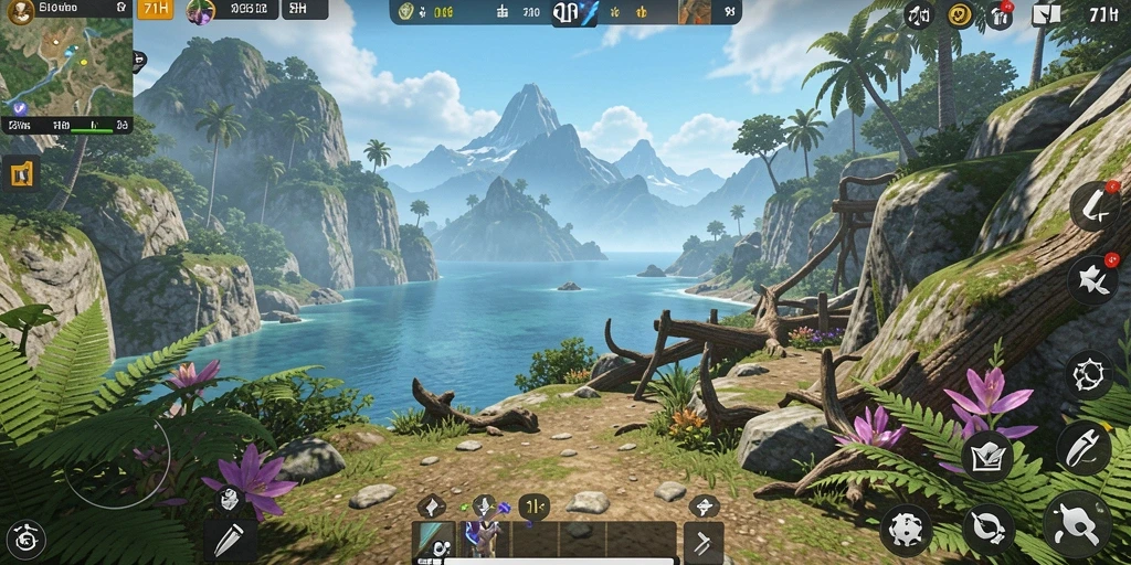 Screenshot gameplay 71H yang menunjukkan eksplorasi dunia terbuka.