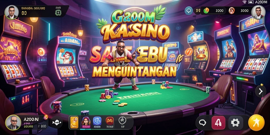 Gambaran gameplay menarik A200M dengan dealer langsung dan permainan kasino.