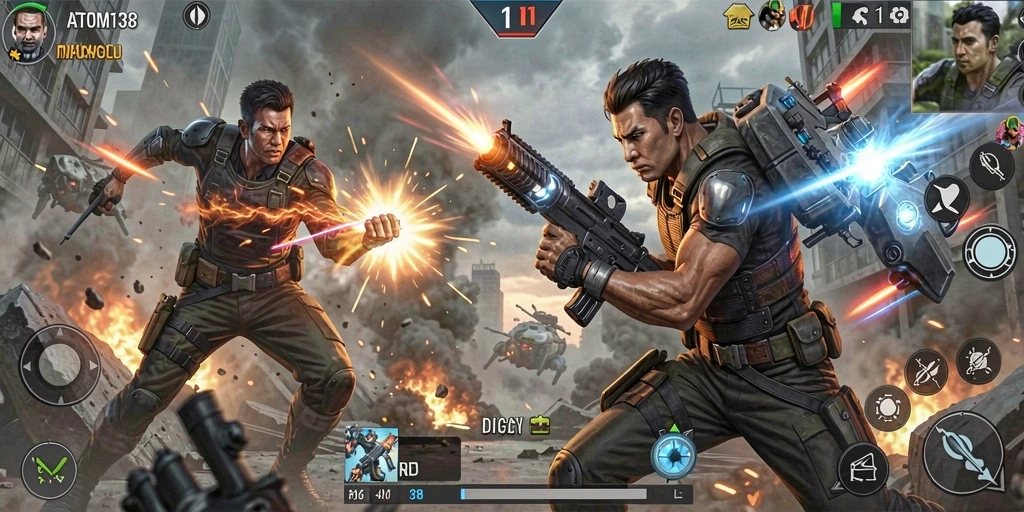 Tampilan gameplay seru di ATOM138 dengan aksi tak terduga.