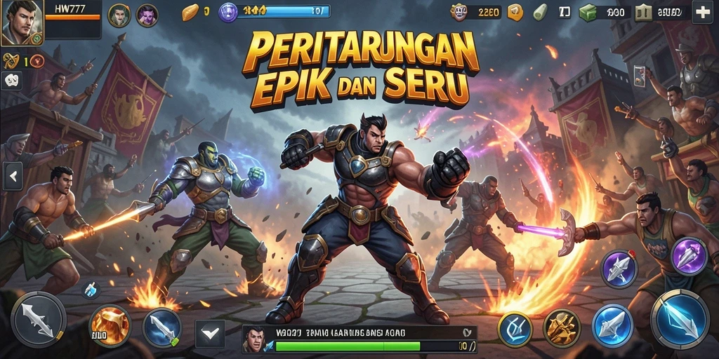 Tampilan seru dari pertarungan karakter di HW777.