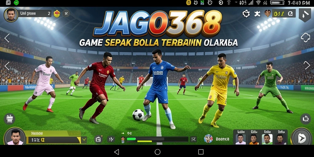 Tampilan gameplay yang realistis dalam JAGO368 saat pertandingan sepak bola.
