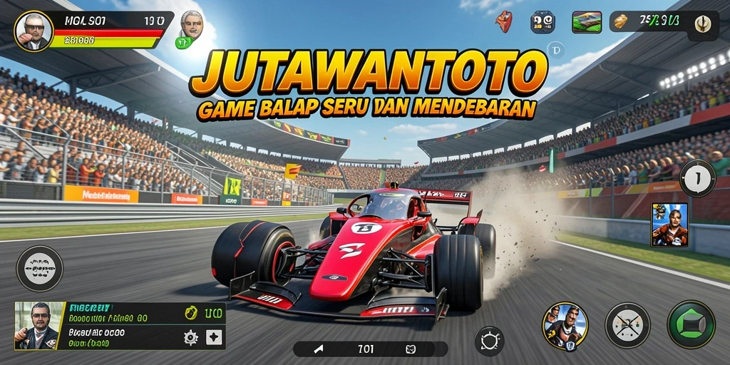 Tampilan gameplay balap mendebarkan dari JUTAWANTOTO.