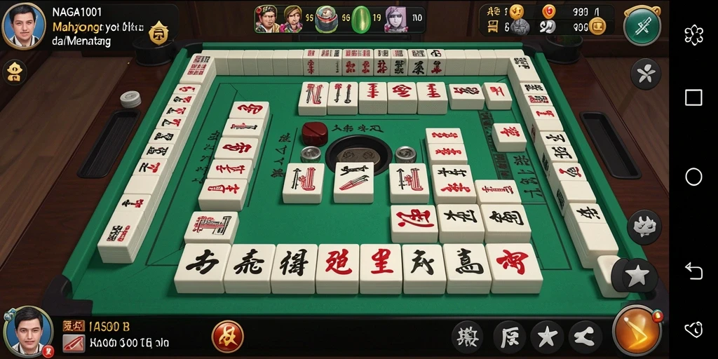 Tampilan gameplay <strong>NAGA1001</strong> dengan visual Mahjong yang menarik dan menantang.