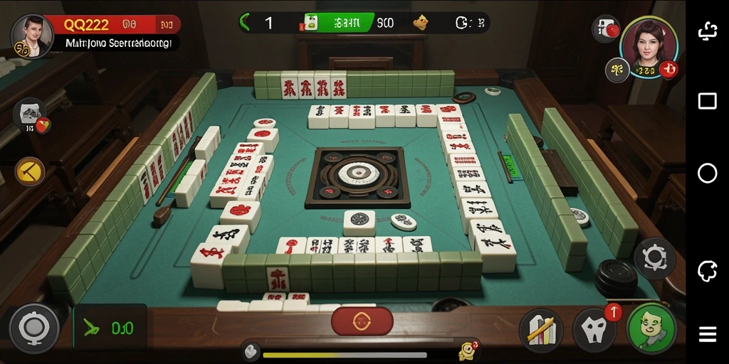 Screenshot gameplay QQ222 menunjukkan keseruan permainan Mahjong.