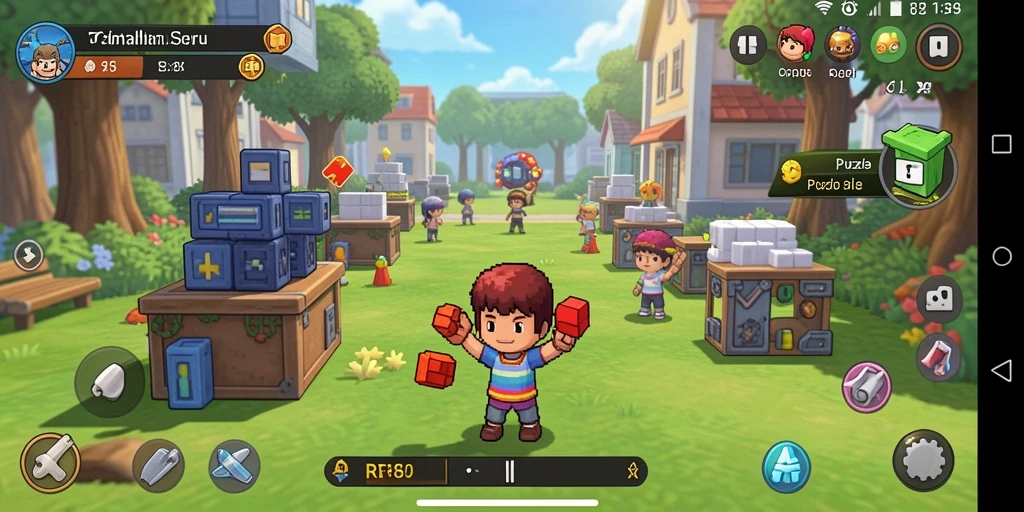 Tampilan gameplay seru dalam RR89 dengan banyak teka-teki menarik.