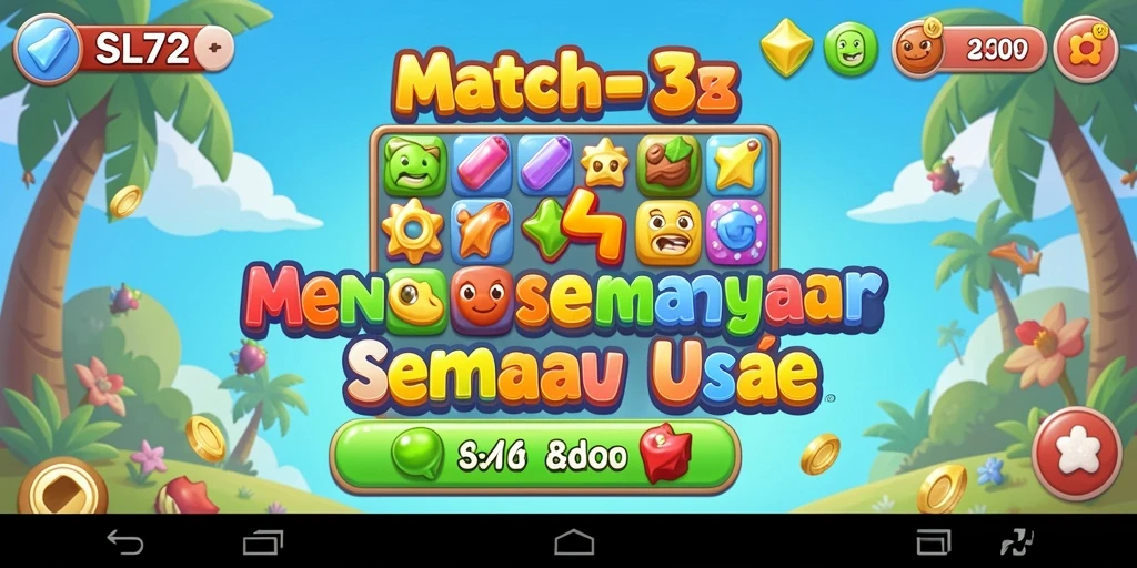 Screenshot gameplay SL72 menampilkan keseruan mencocokkan batu permata.