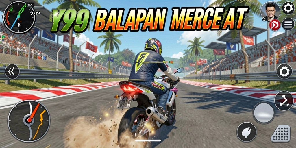 Tampilan aksi balapan motor yang mendebarkan di Y89.